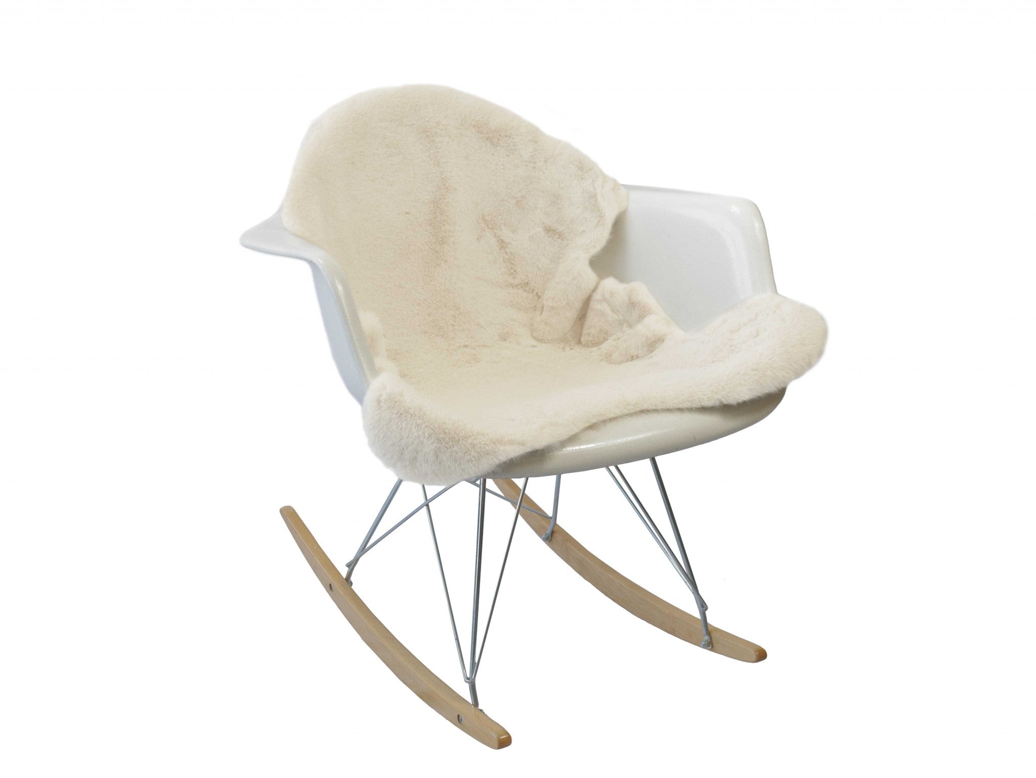 Luxe Faux Rabbit Fur Sheepskin Rug 2 x 3   - Ivory