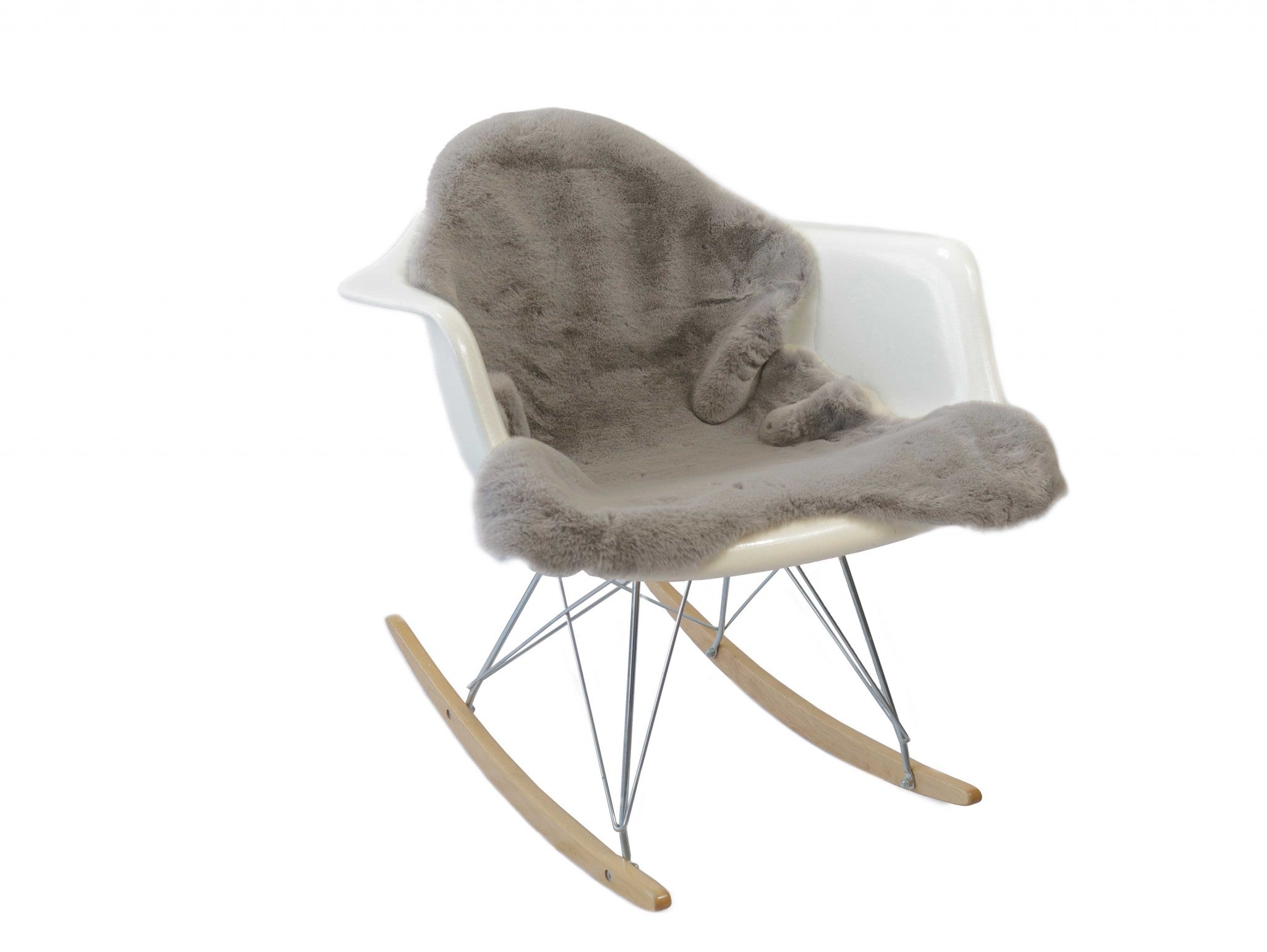 Luxe Faux Rabbit Fur Sheepskin Rug 2 x 3   - Grey