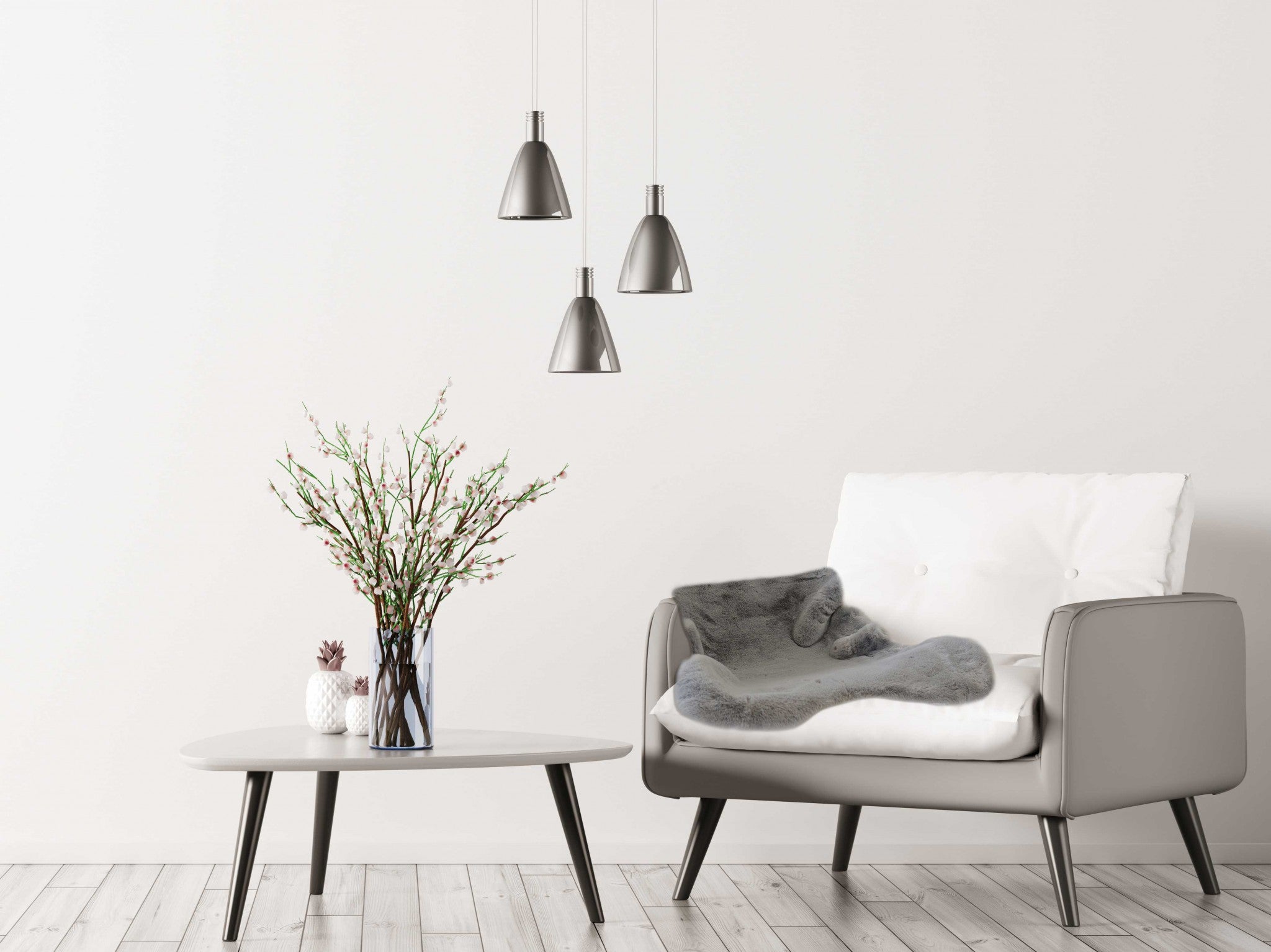 Luxe Faux Rabbit Fur Sheepskin Rug 2 x 3   - Grey