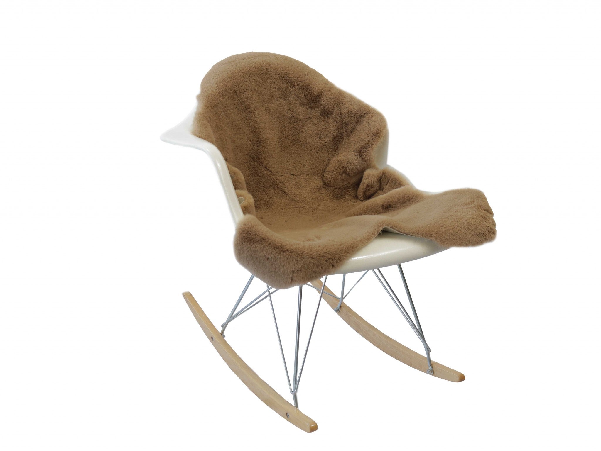 Luxe Faux Rabbit Fur Sheepskin Rug 2 x 3   - Taupe