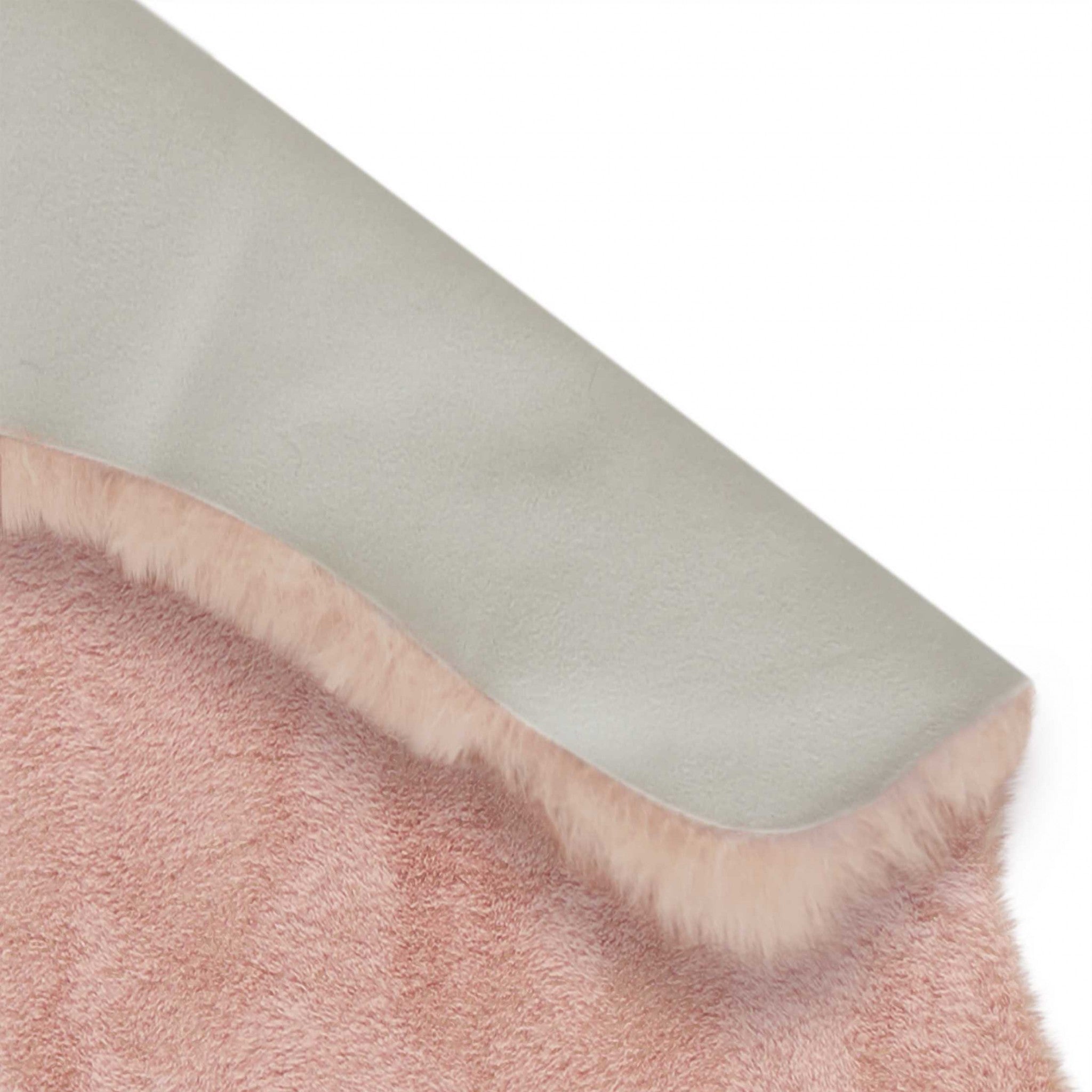 Luxe Faux Rabbit Fur Sheepskin Rug 2 x 3   - Blush Pink