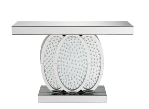 Clear Glass and Faux Crystal Console Table
