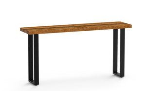 Mango Wood Console Table with Black Metal Base