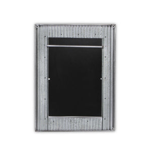 Metal and Flat Wood Finished Frame Wall Mirror
