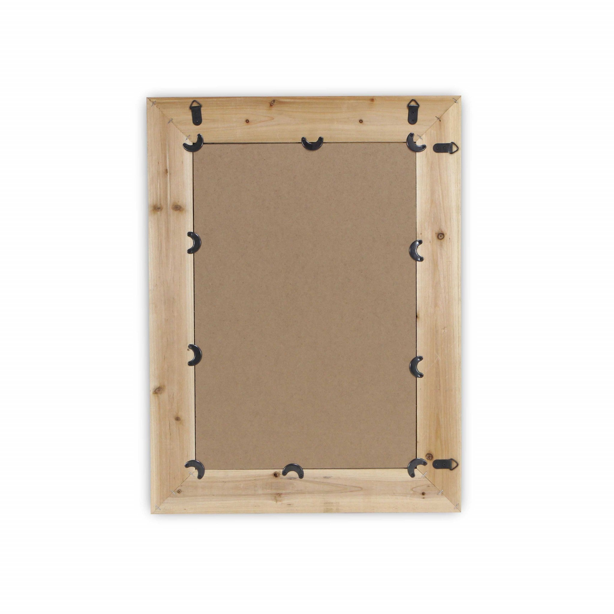 Natural Wood Finished Woven Design Frame Wall Mirror