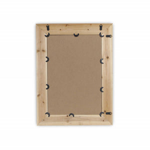 Natural Wood Finished Woven Design Frame Wall Mirror