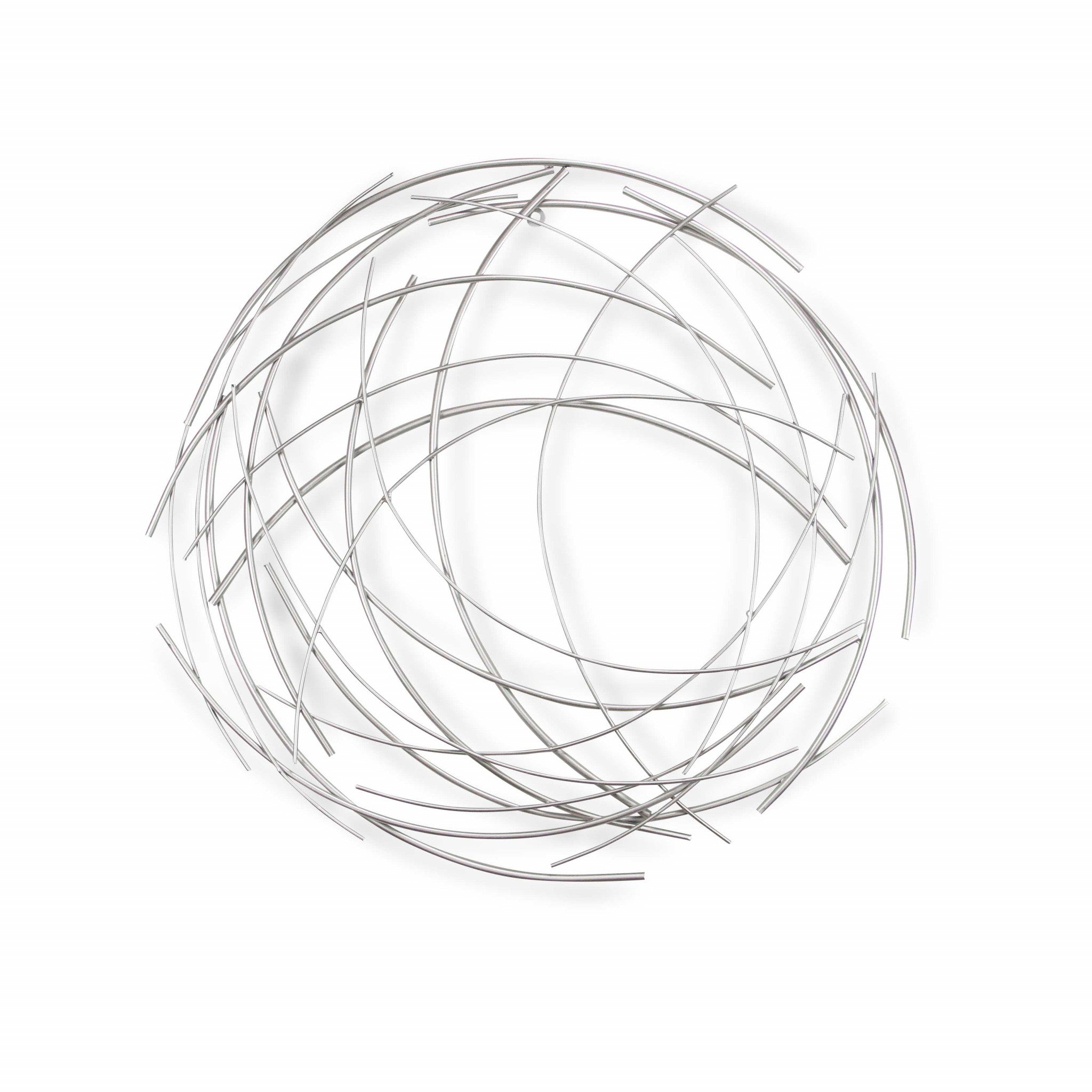Silver Metal Abstract Round hanging Wall Art Decor