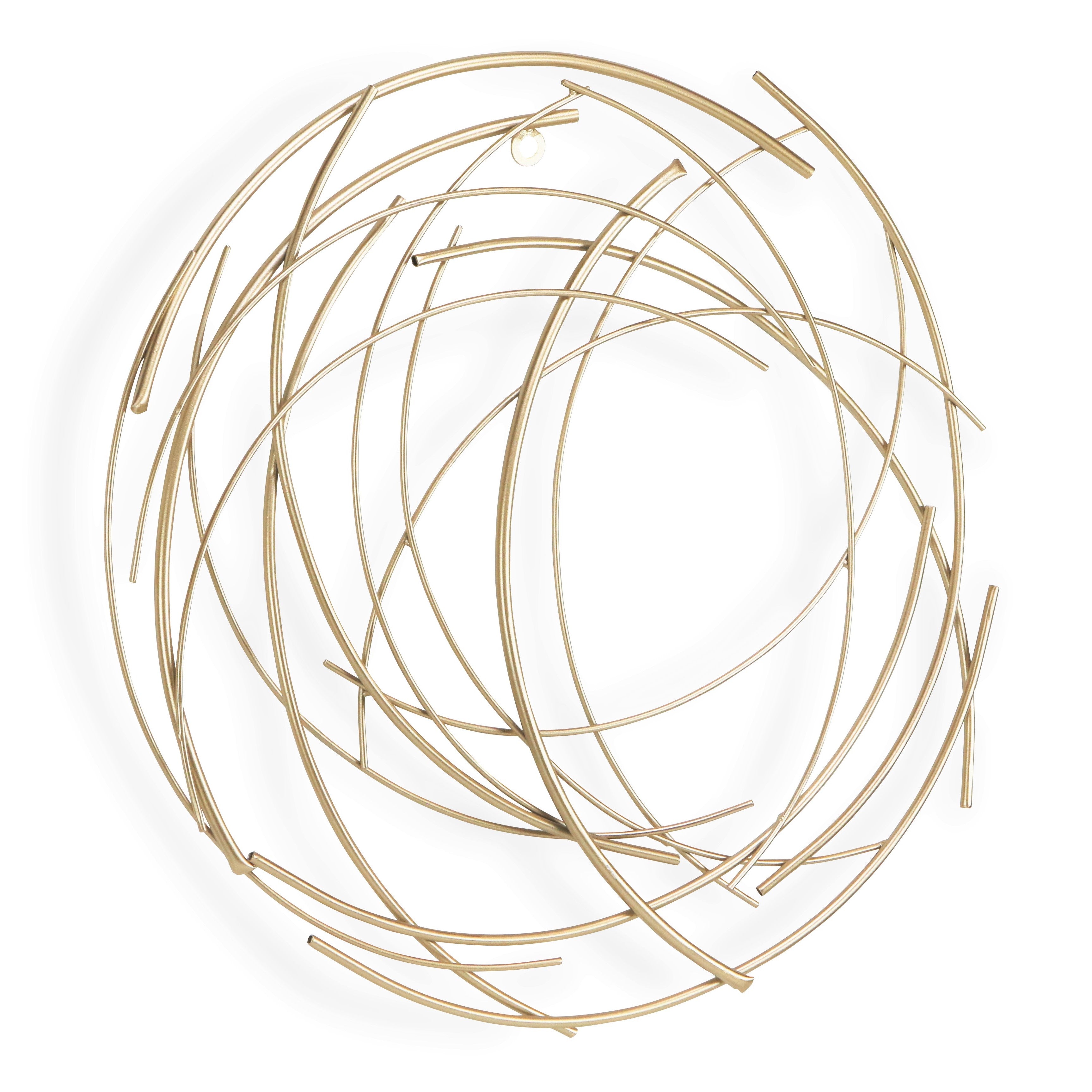 Gold Metal Abstract Round hanging Wall Art Decor