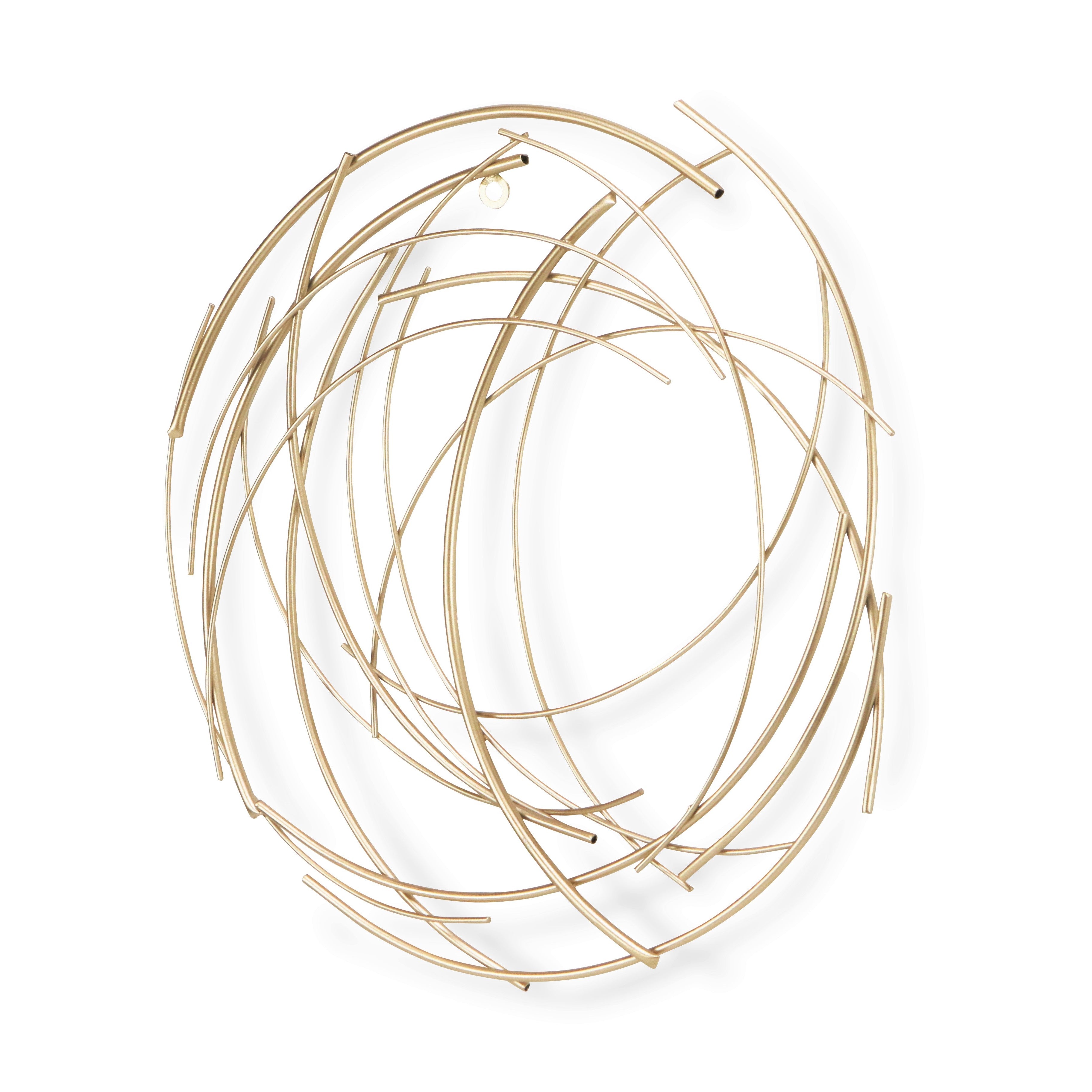 Gold Metal Abstract Round hanging Wall Art Decor