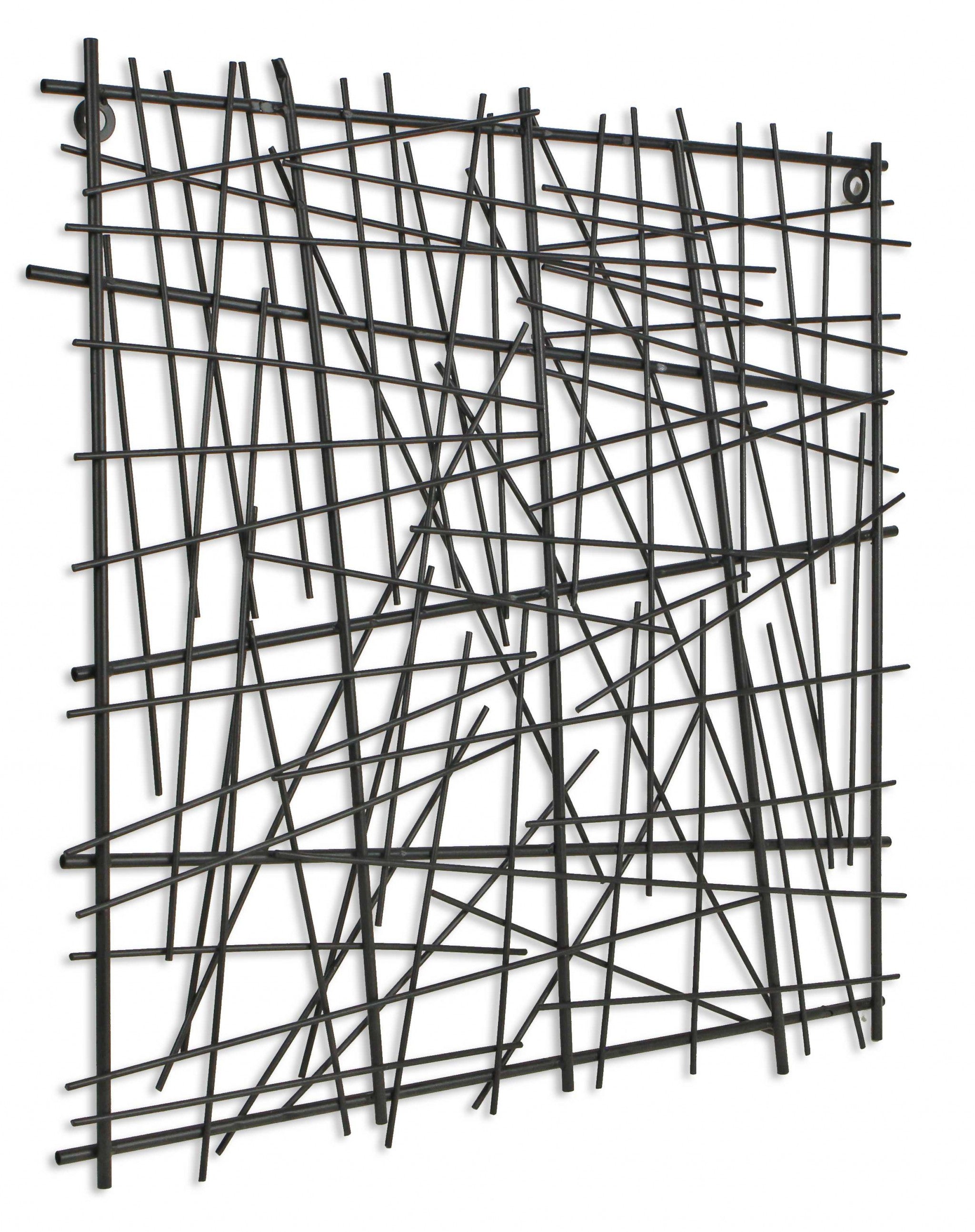 Black Metal Abstract Linear Array hanging Wall Art Decor