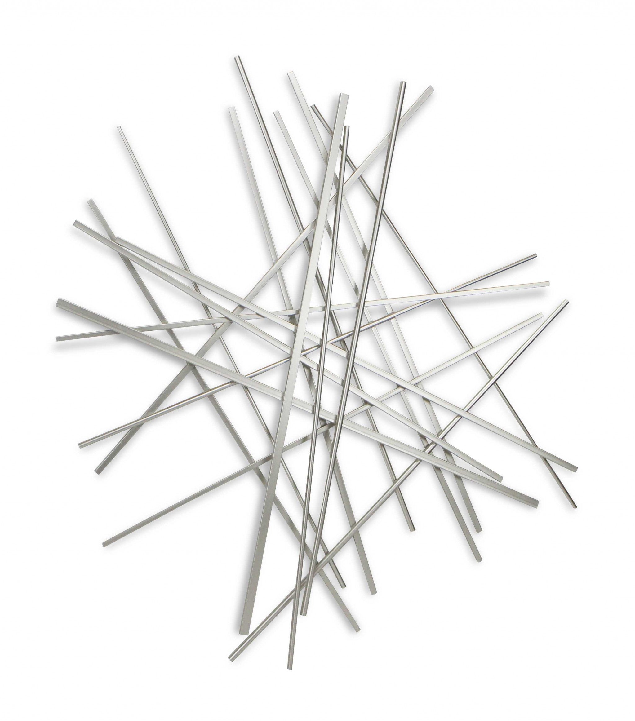 Silver Metal Abstract Linear Strips hanging Wall Art Decor