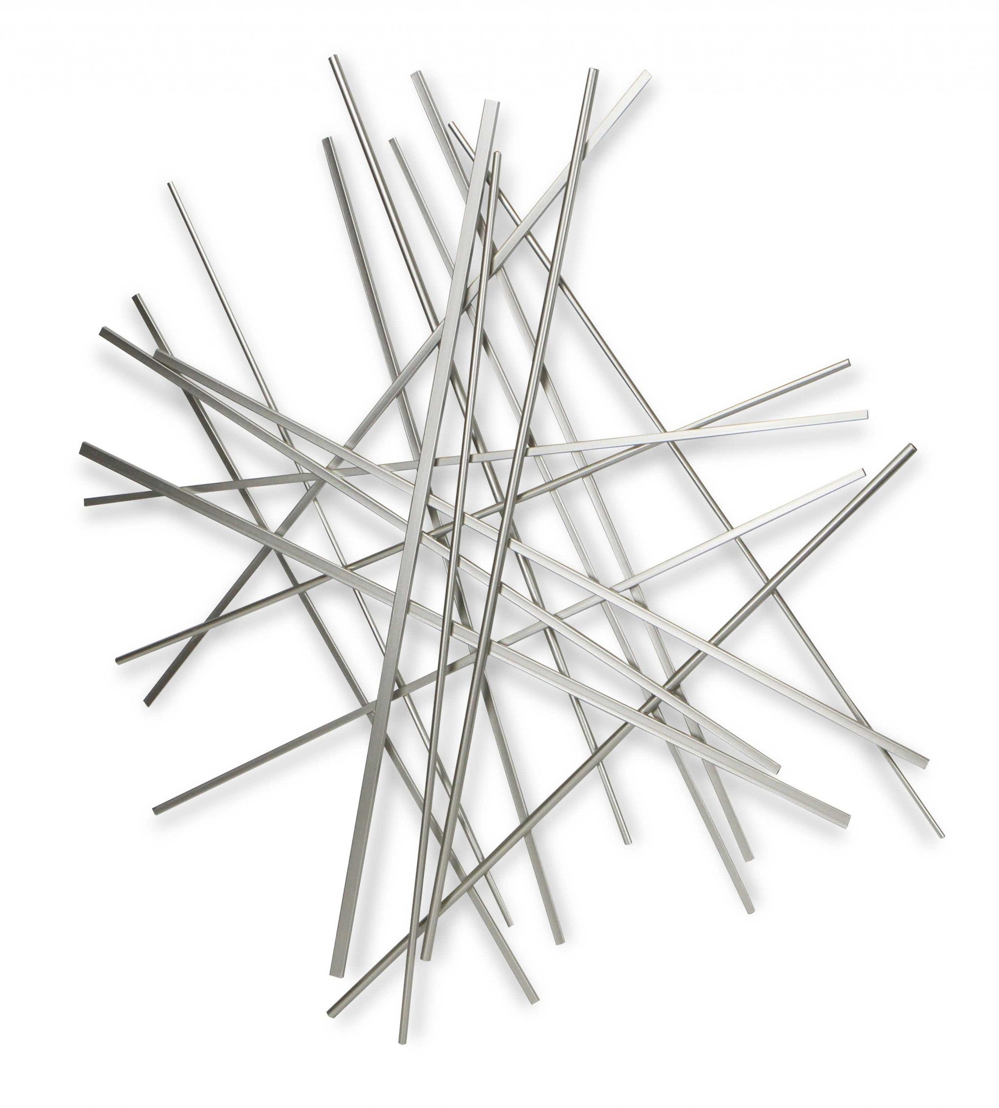 Silver Metal Abstract Linear Strips hanging Wall Art Decor