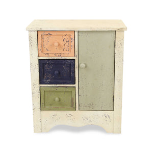 28" Wooden Multi Color with 4 drawers and 1 door Cabinet