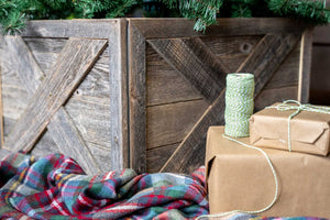 19" Square Natural Weathered Gray Christmas Tree Collar