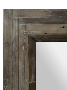 Rectangular Reclaimed Wood Finish Leaning Mirror