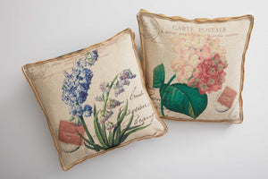 Oatmeal Phlox and Pink Hydrangea Decorative Pillow