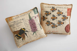 Oatmeal Bees Decorative Pillow