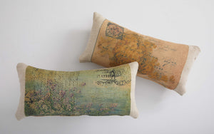 Oatmeal Yellow and Purple Flower Decorative Pillow