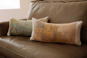 Oatmeal Yellow and Purple Flower Decorative Pillow