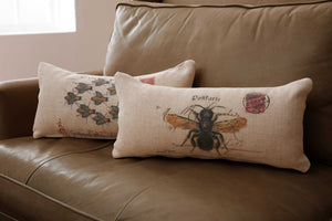 Oatmeal Bees Natural Colors Decorative Pillow