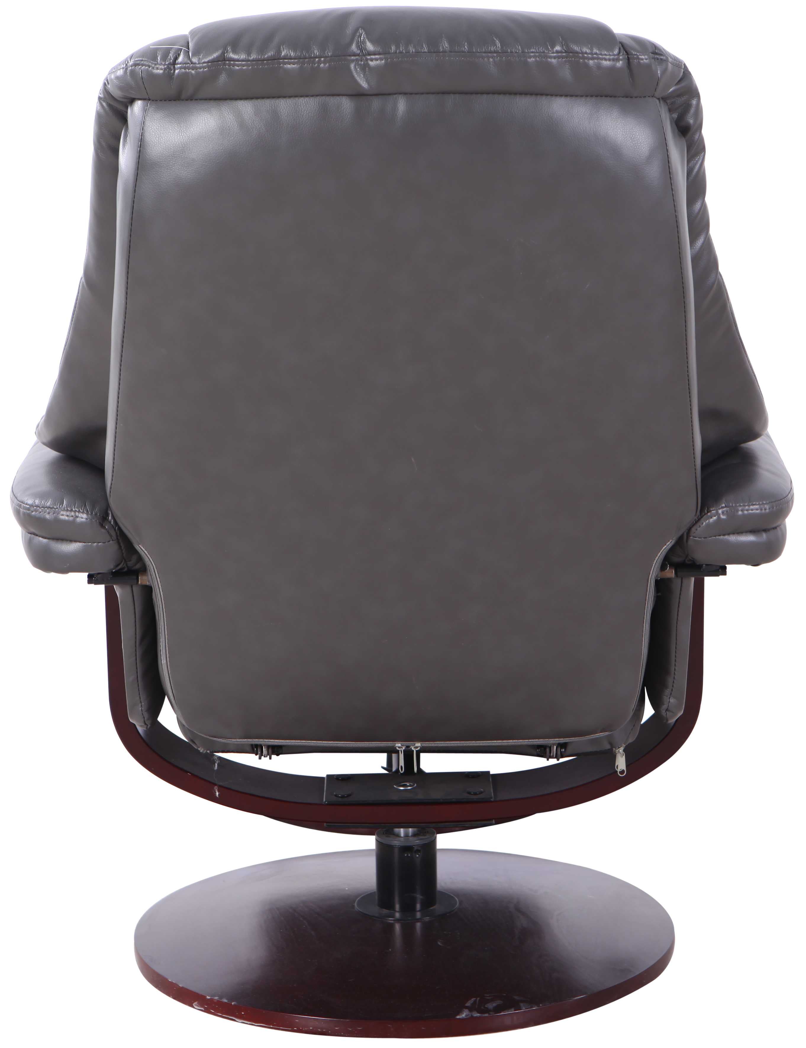 Graphite Gray Faux Leather Memory Foam Recliner and Ottoman Set