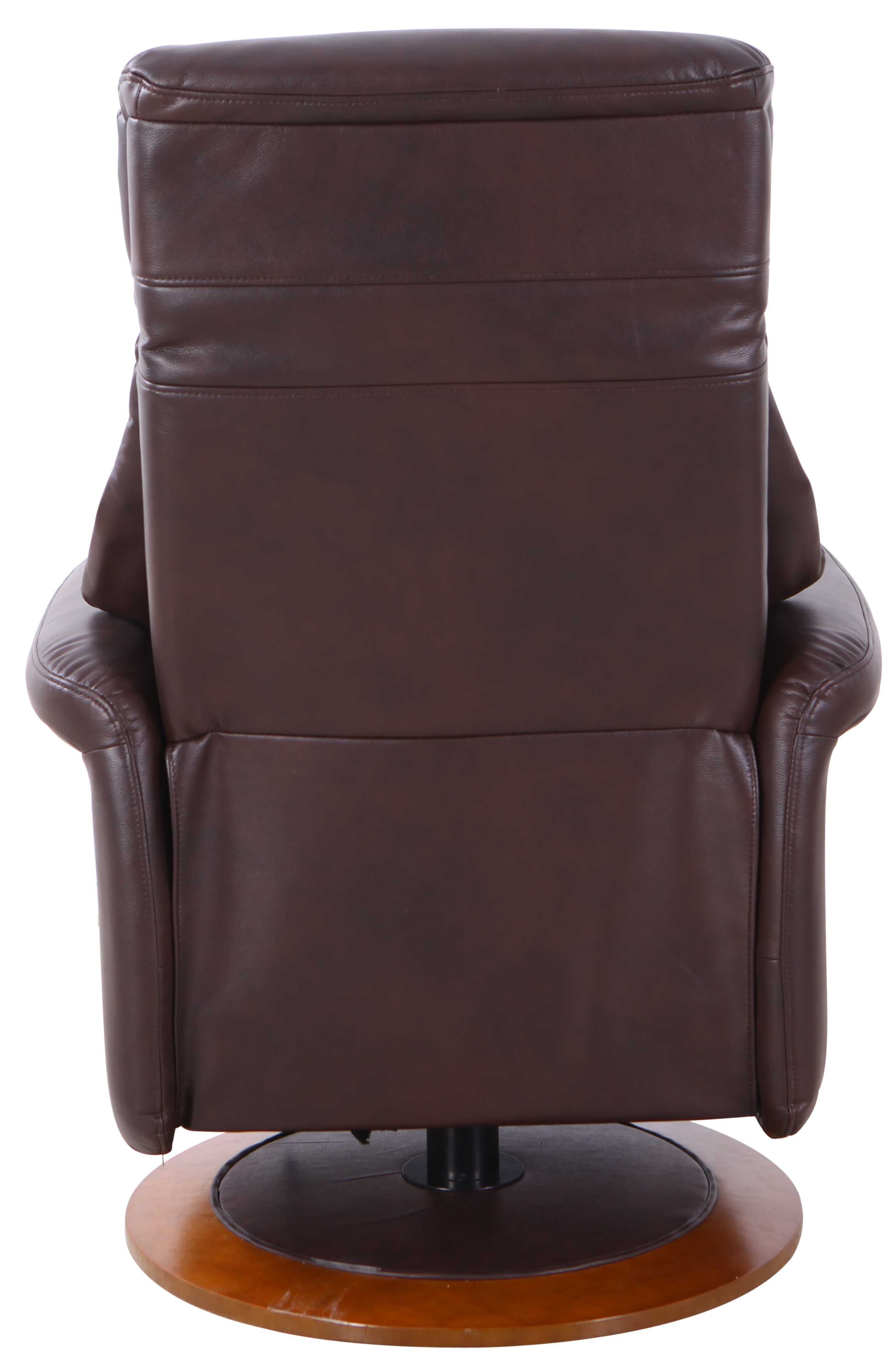 Contemporary Design Brown Faux Leather Swivel Recliner Chair