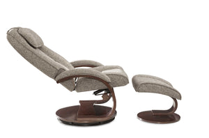Graphite Grey Fabric Recliner chair and Ottoman Set