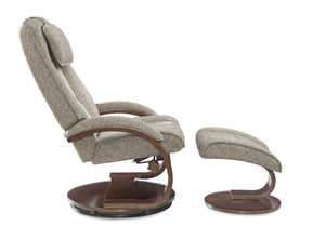 Graphite Grey Fabric Recliner chair and Ottoman Set