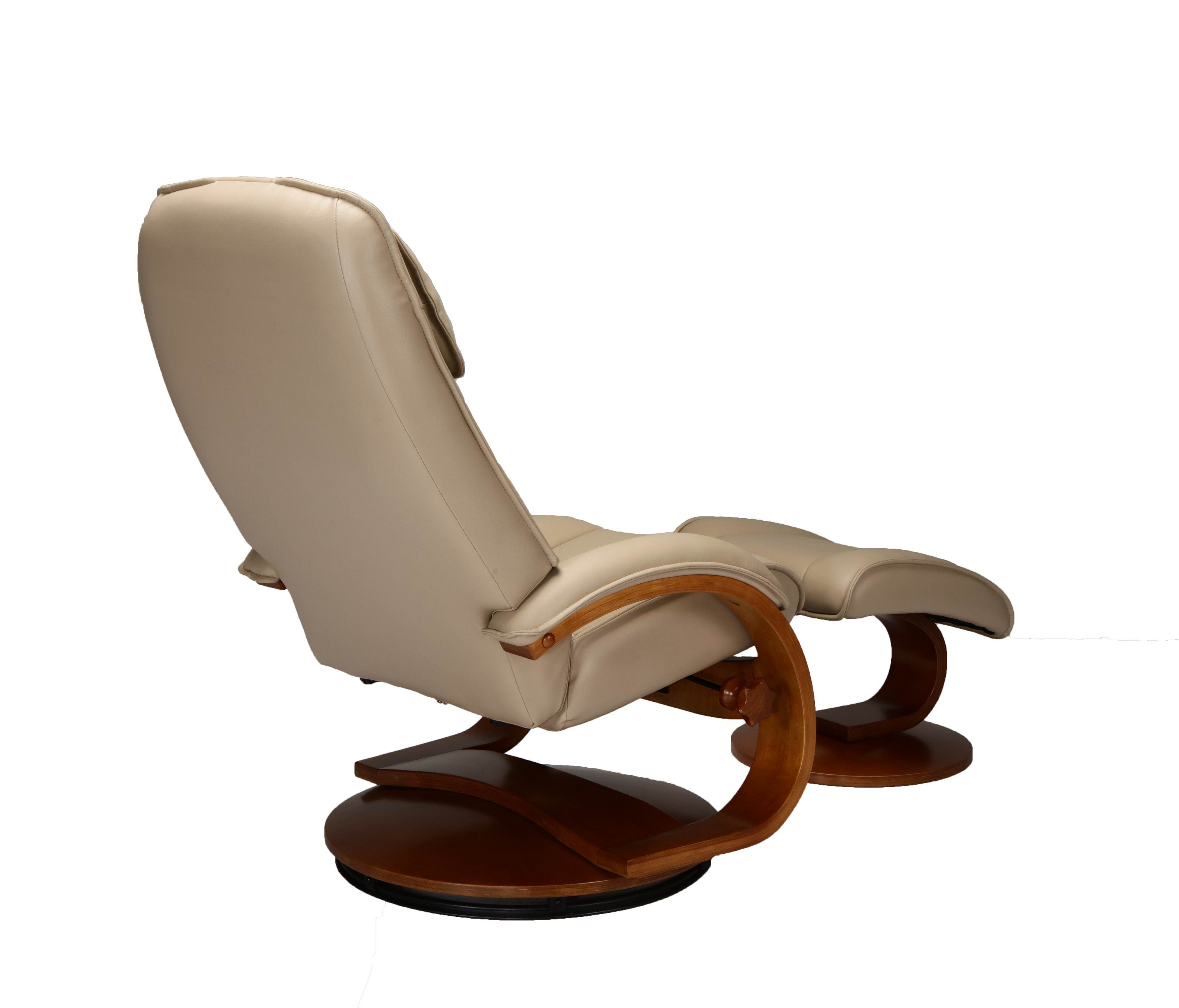 Cobblestone Tan Top Grain Leather Recliner chair and Ottoman