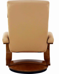 Cobblestone Tan Top Grain Leather Recliner and Ottoman