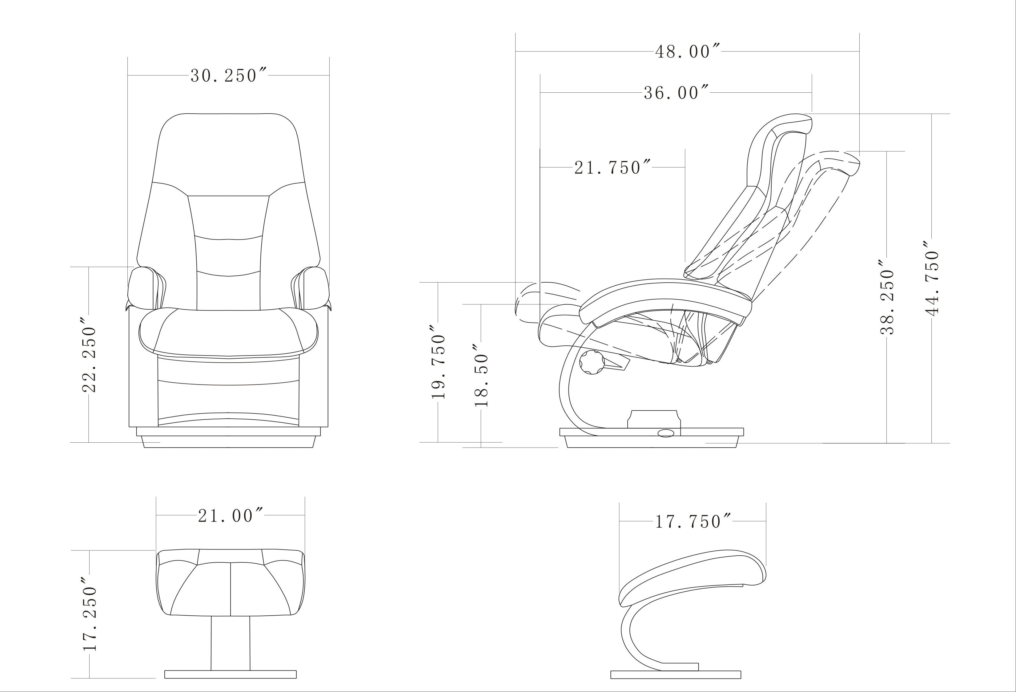 Sand Tan Top Grain Leather Recliner and Ottoman