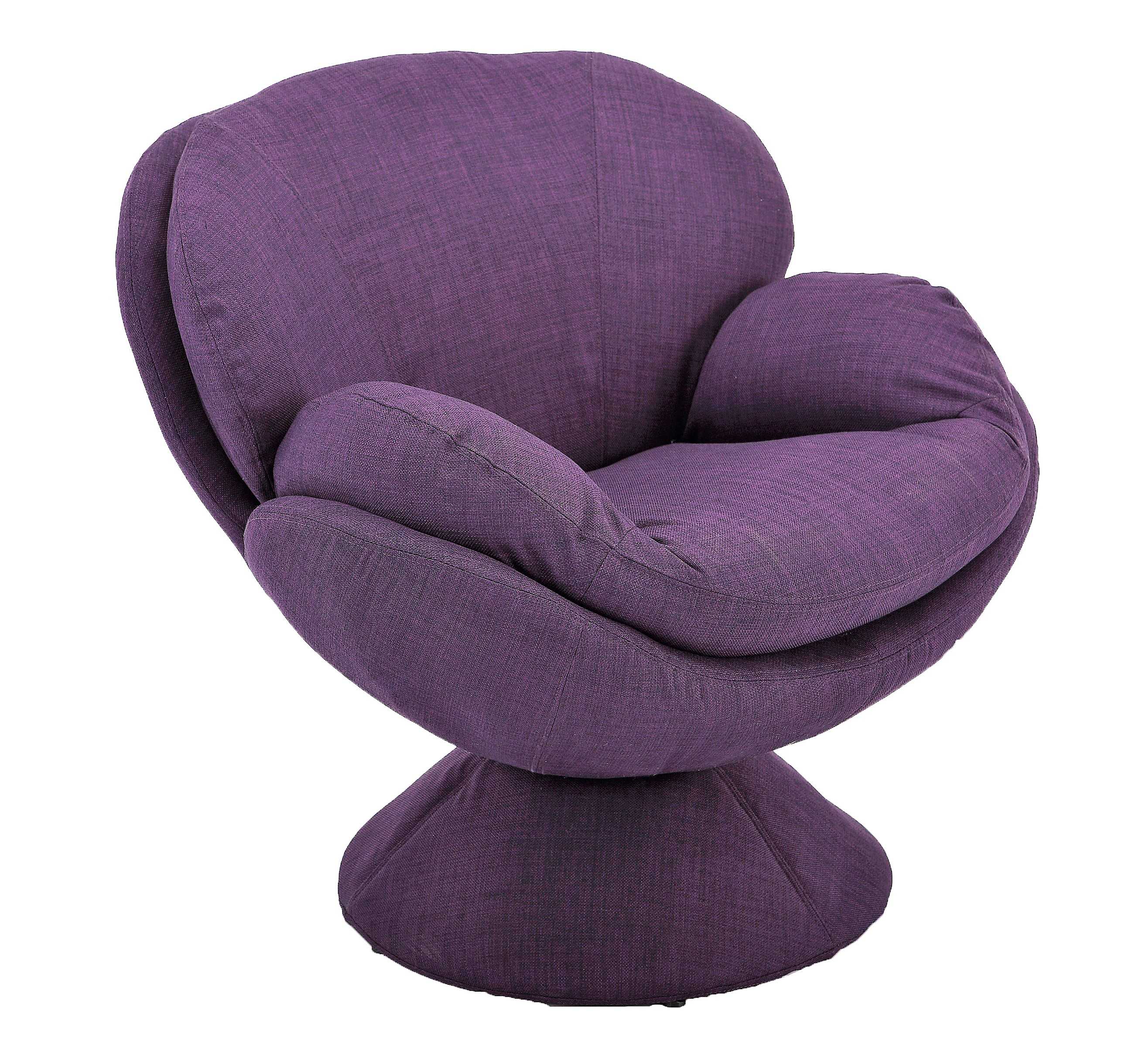 Purple Fabric Swivel Accent Chair
