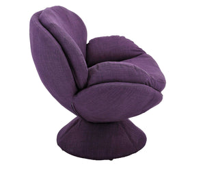 Purple Fabric Swivel Accent Chair