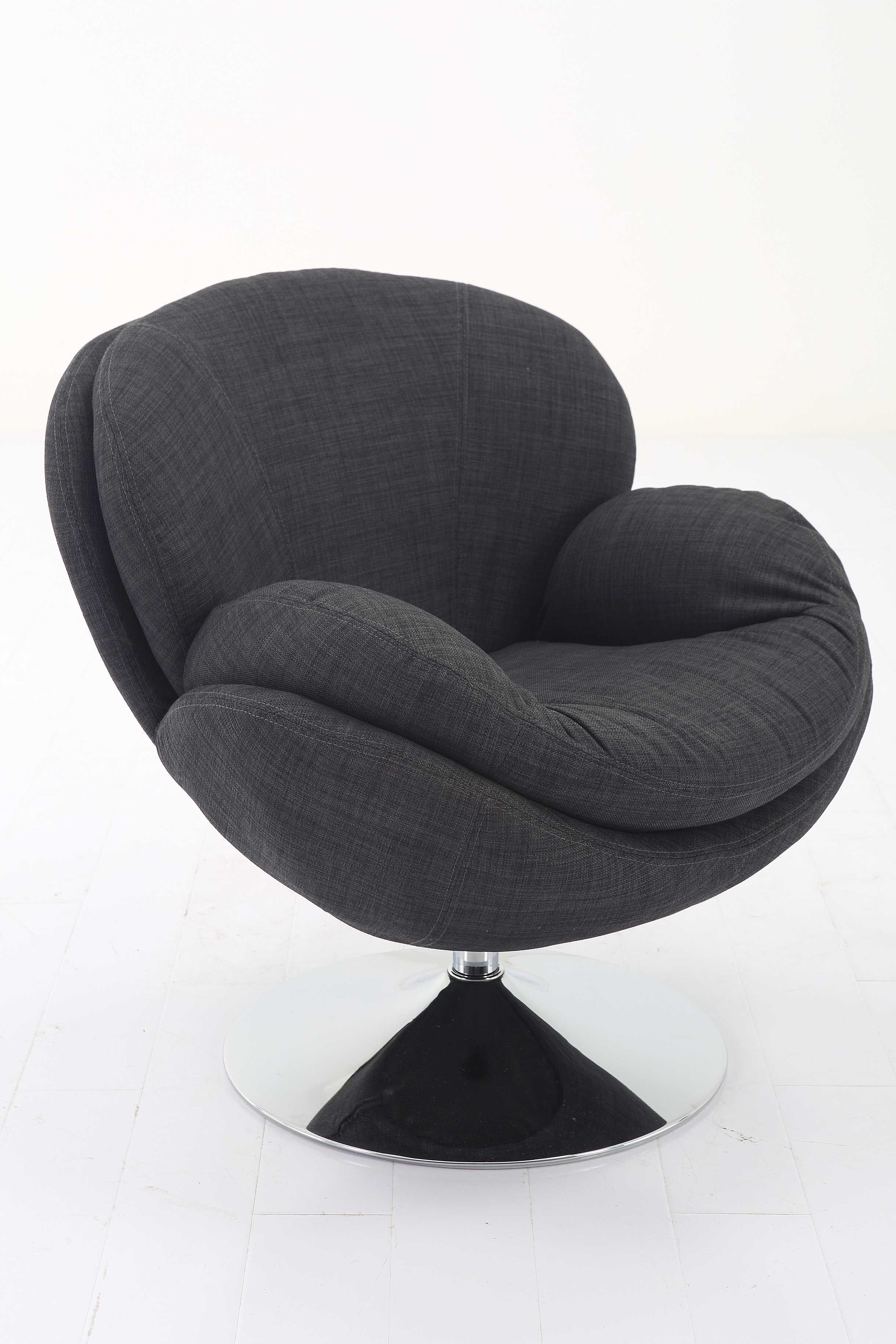 Anthracite Grey Fabric Swivel Accent Chair