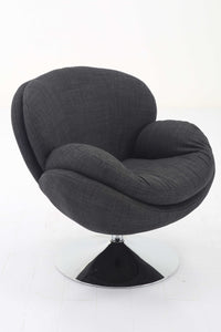 Anthracite Grey Fabric Swivel Accent Chair
