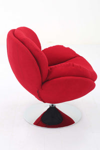 Red Fabric Swivel Accent Chair