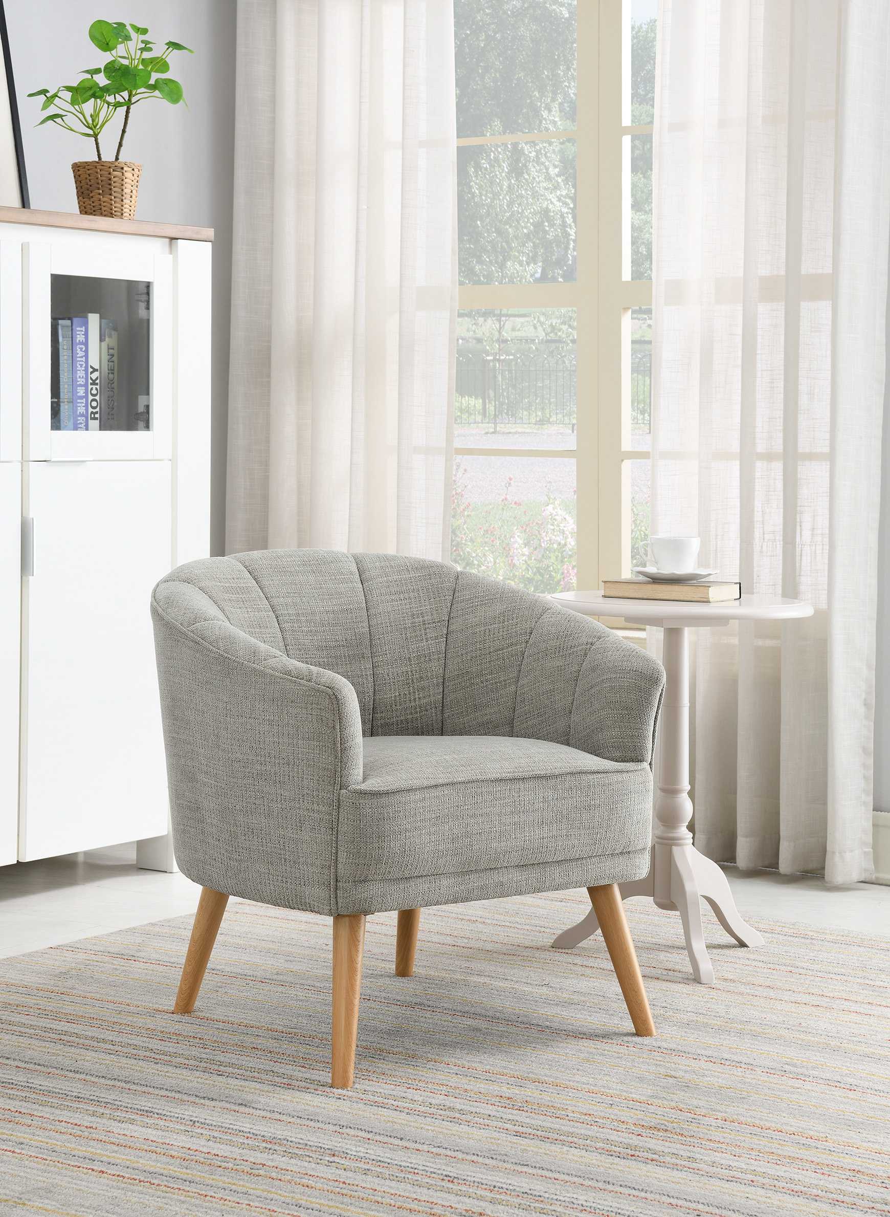 Stone Upholstered Accent Chair in Stone