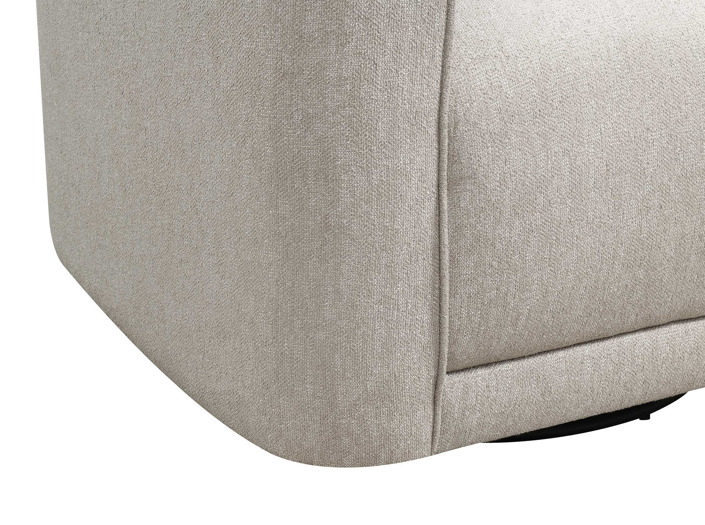 Oversized Creamy Beige Upholstered Accent Chair