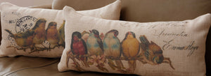 Oatmeal Birds On Limbs Decorative Pillow