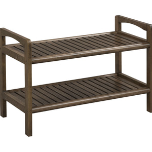 Rectangular Large Solid Wood Dining Bench in Antique Chesnut