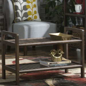 Rectangular Lardge Solid Wood Dining Bench in Espresso