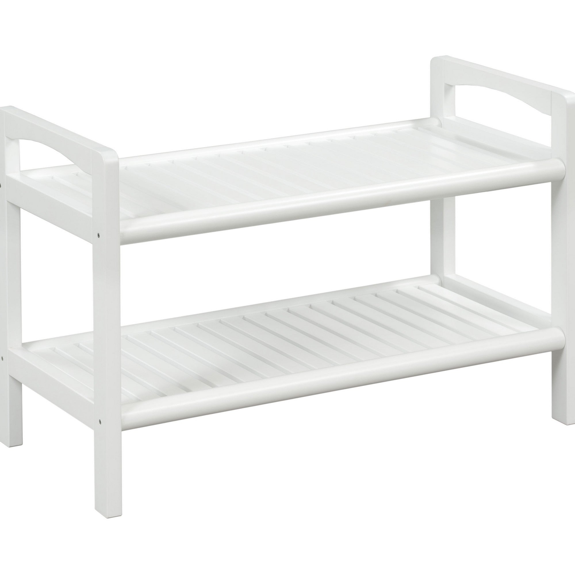 Rectangular Large Solid Wood Dining Bench in White
