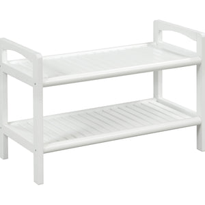 Rectangular Large Solid Wood Dining Bench in White
