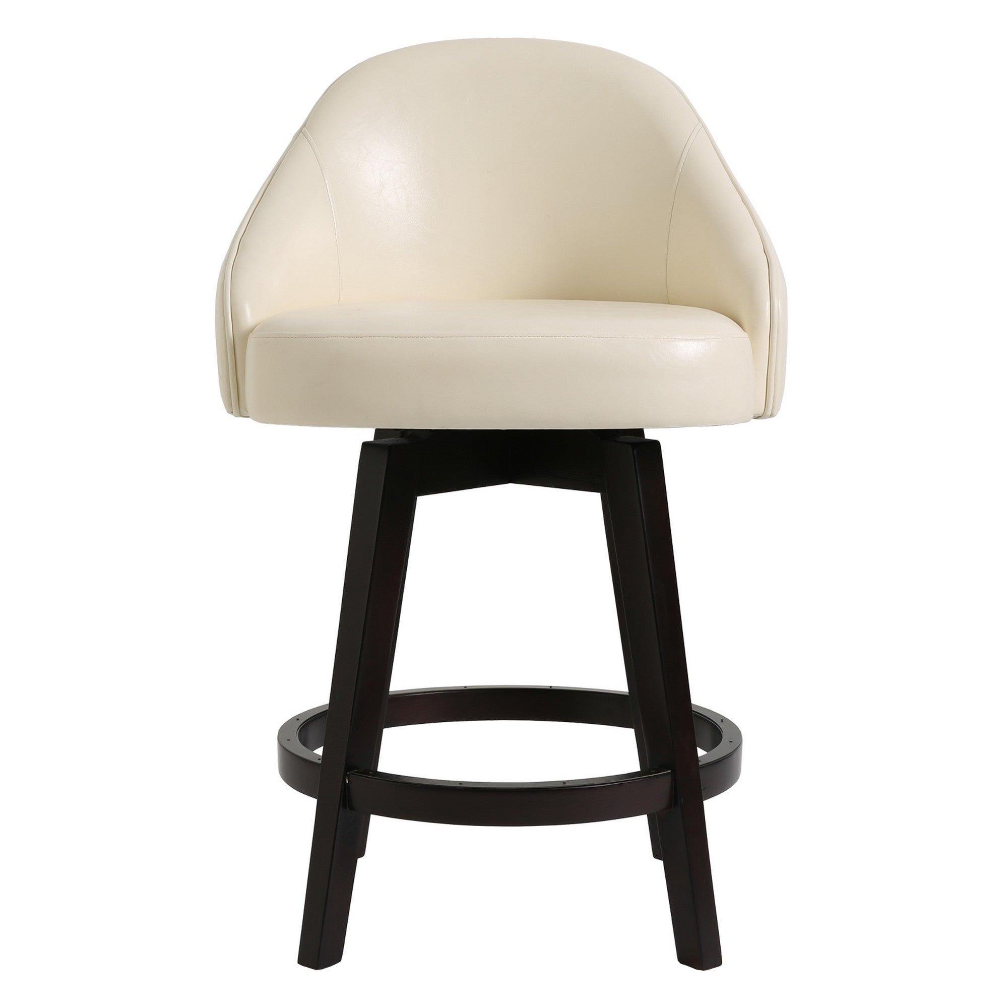 39" Ivory Hardwood Frame Upholstered Bar Stool