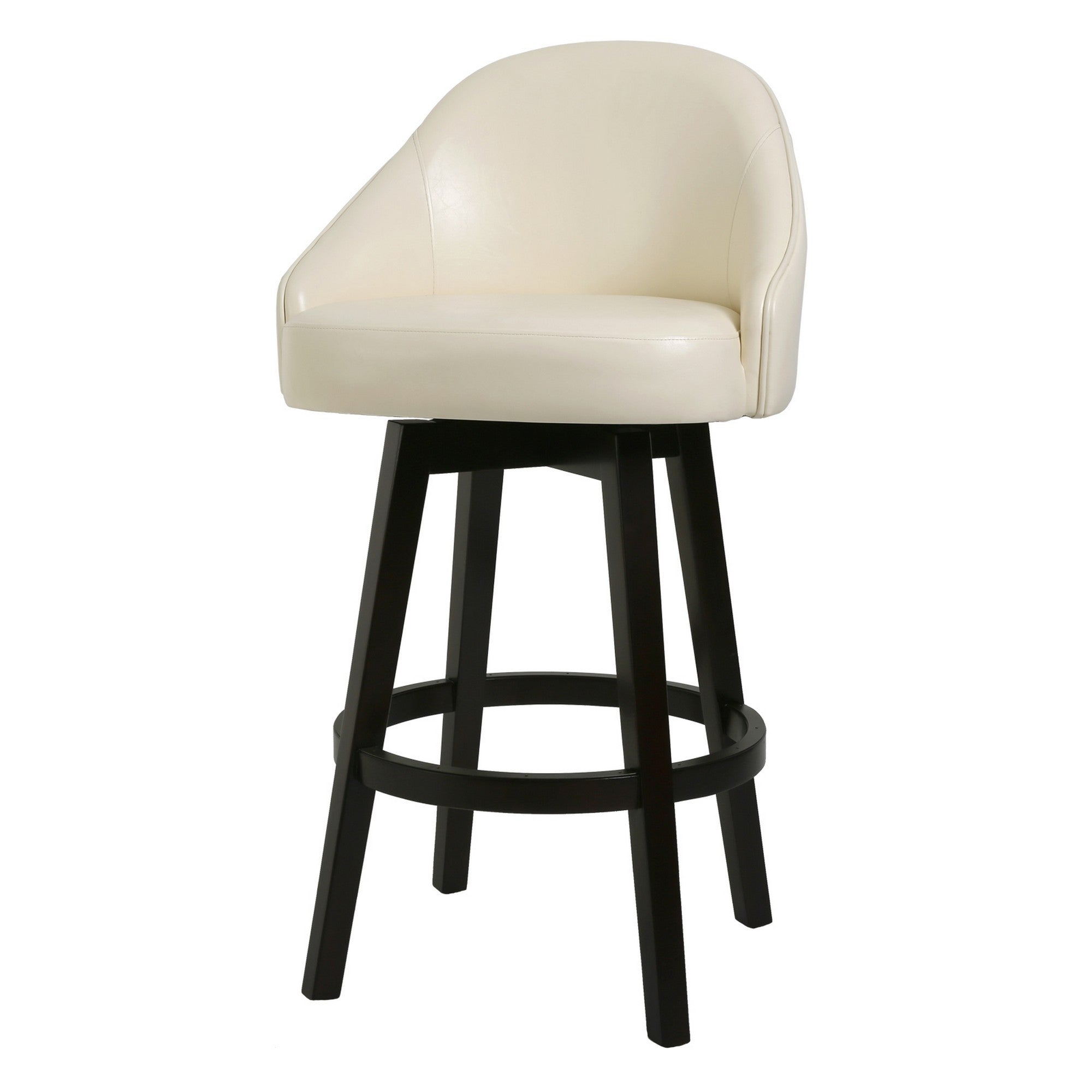 43" Ivory Hardwood Frame Upholstered Bar Stool