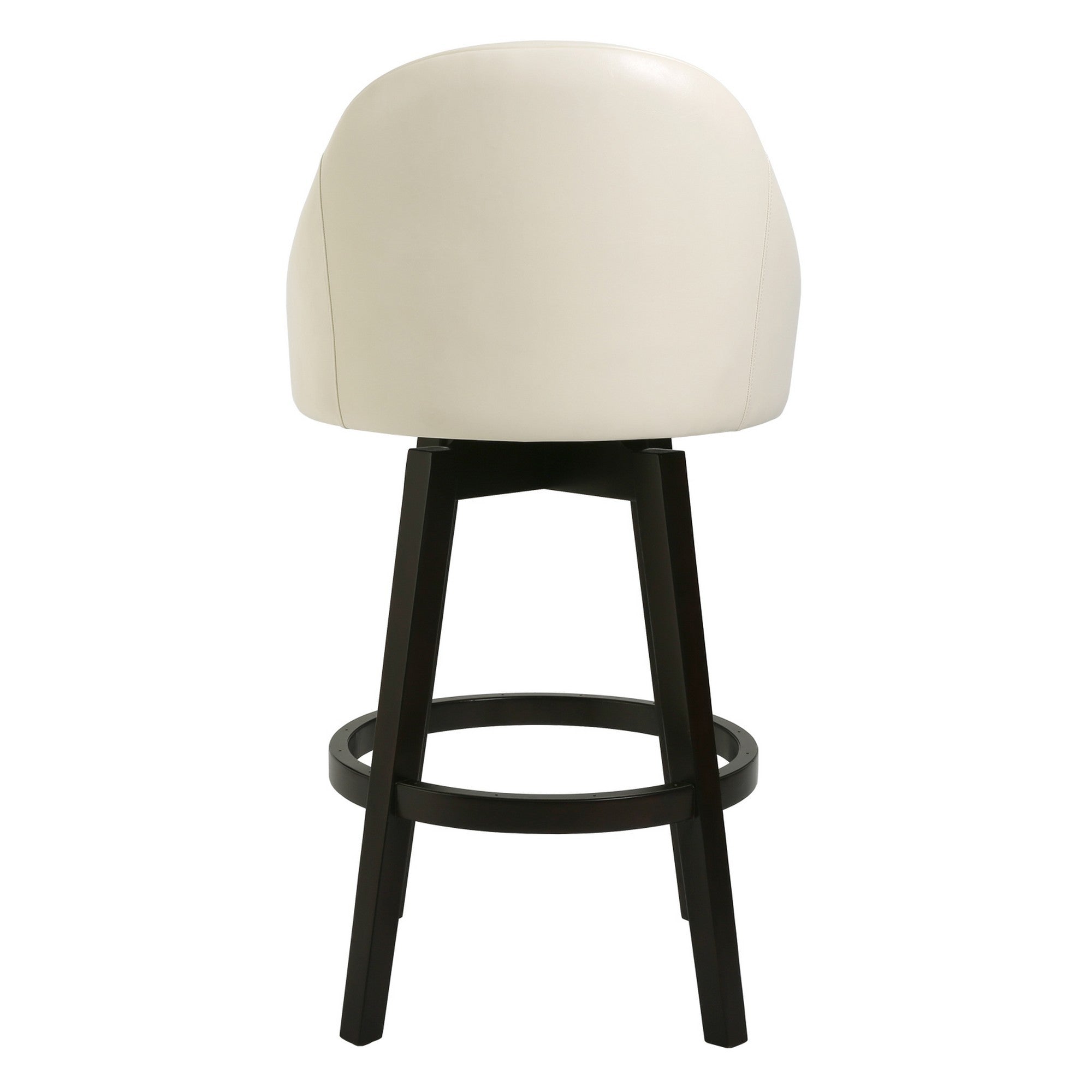43" Ivory Hardwood Frame Upholstered Bar Stool