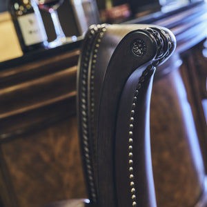 45" Walnut Hardwood Frame Upholstered Bar Stool