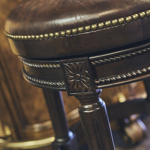 45" Walnut Hardwood Frame Upholstered Bar Stool