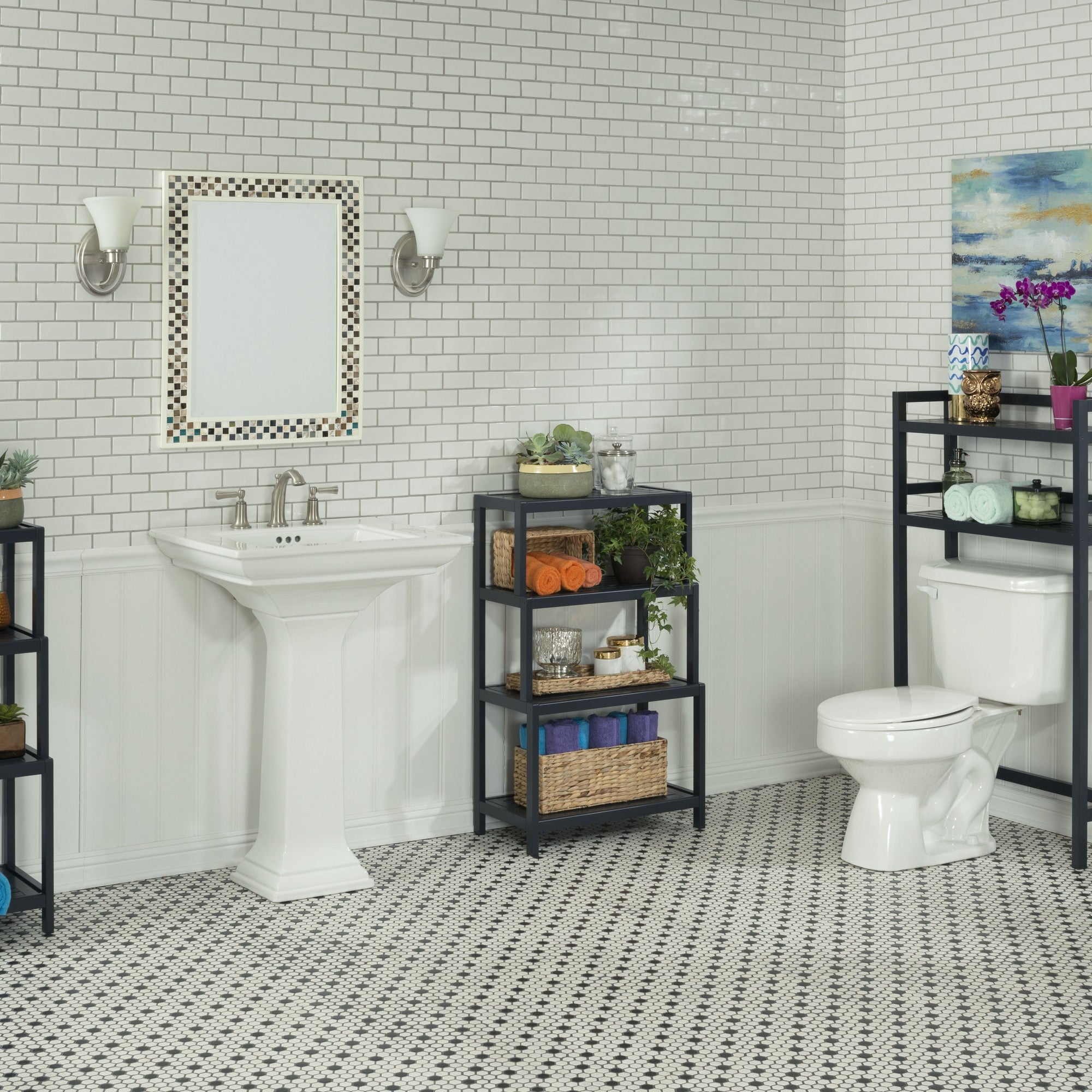 48" Bathroom Extra Storage with 2 Shelves in Graphite