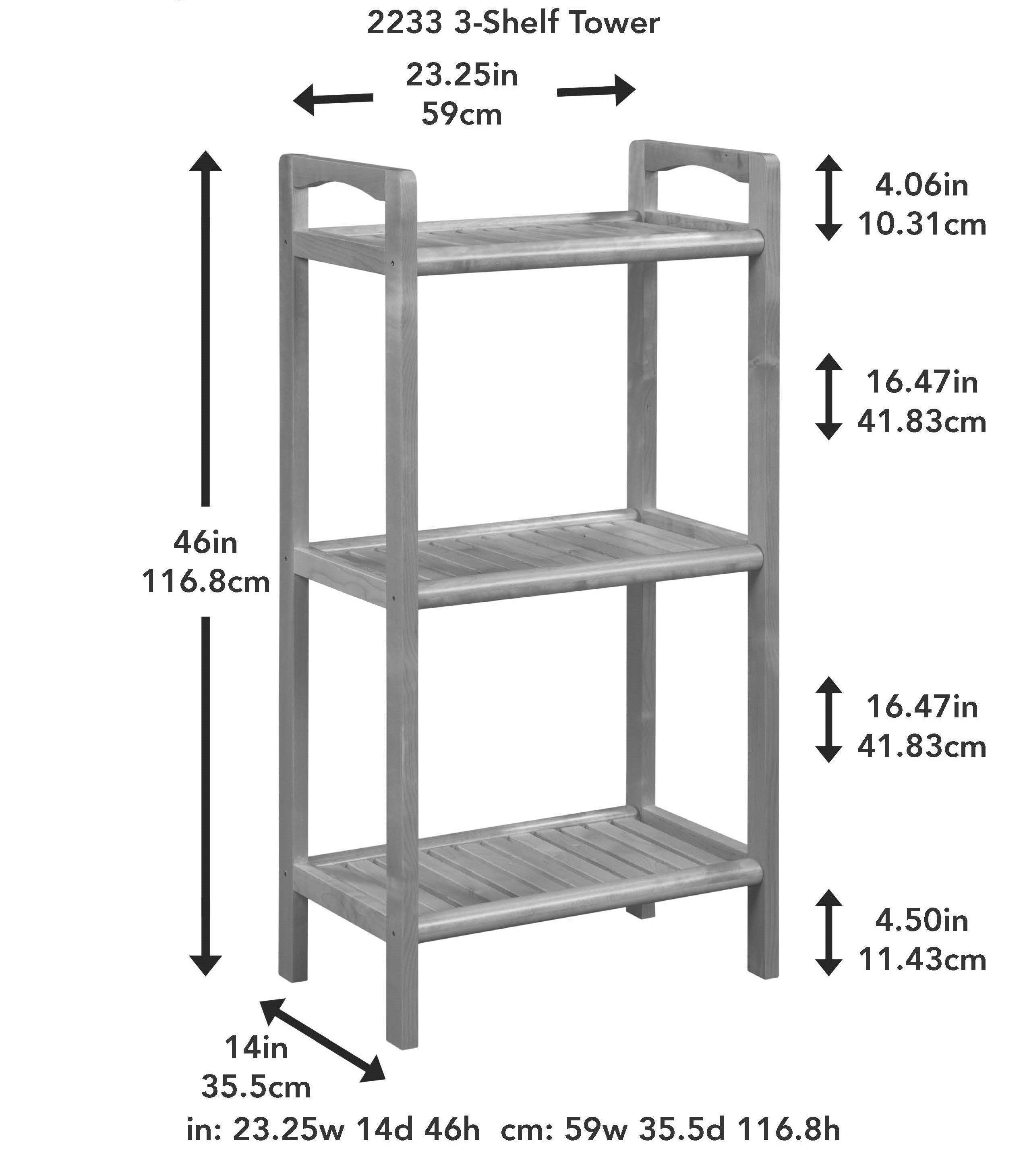 46" Bookcase with 3 Shelves in Antique Chesnut
